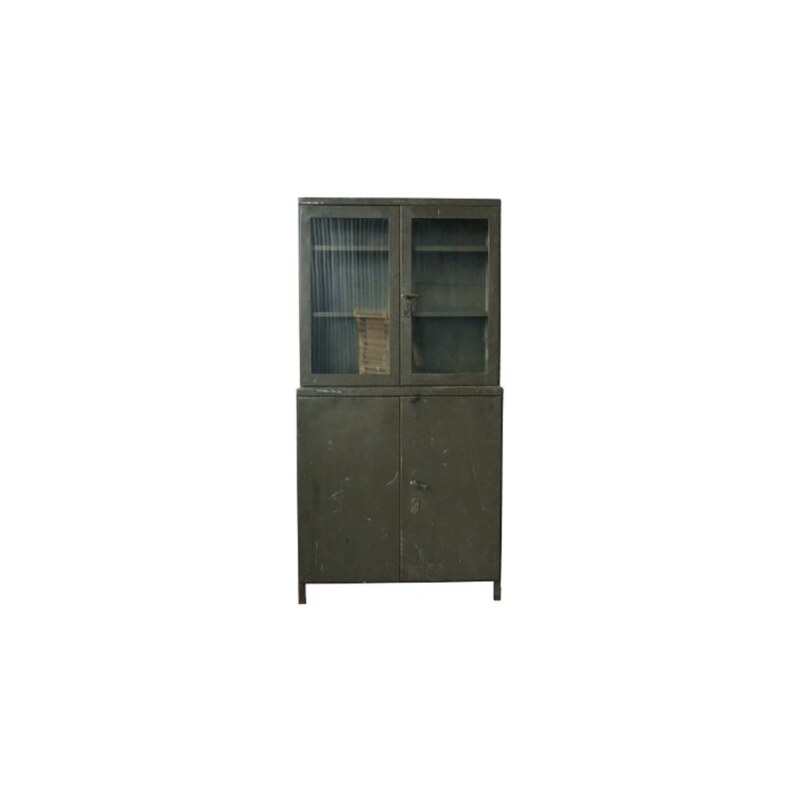 Industrial style, Vojenská plechová skříň 213x107x34/49cm (1266)