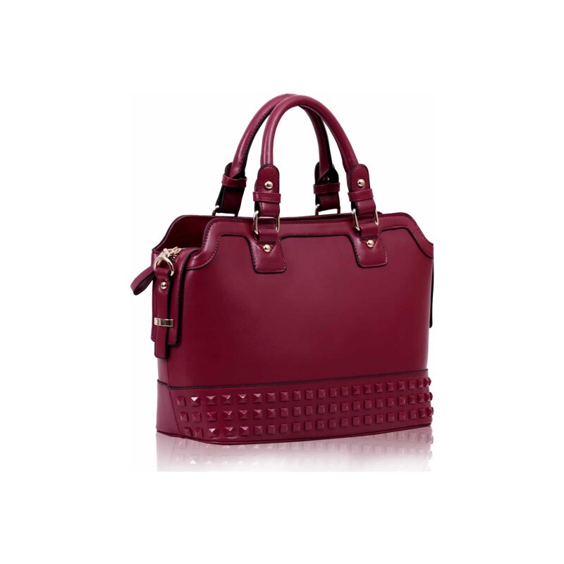 L&S Fashion (Anglie) Tmavěčervená středně velká kabelka do ruky LS00157A