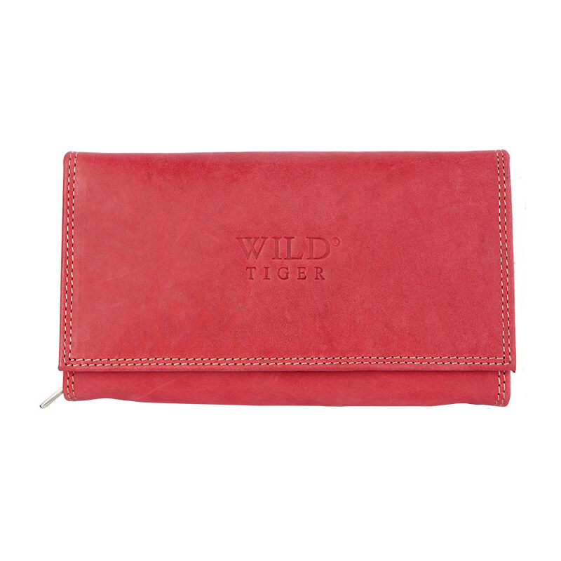 Červená kožená peněženka Wild Tiger
