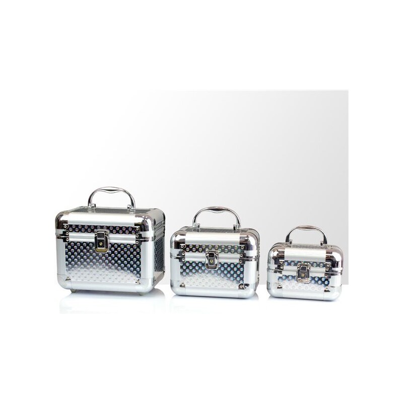 BMD kosmetický kufr stříbrný 3v1