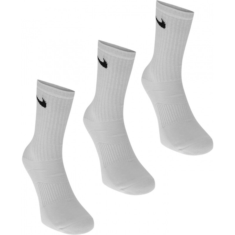 Nike 3 Pack Half Cushion Mens Socks, white/black