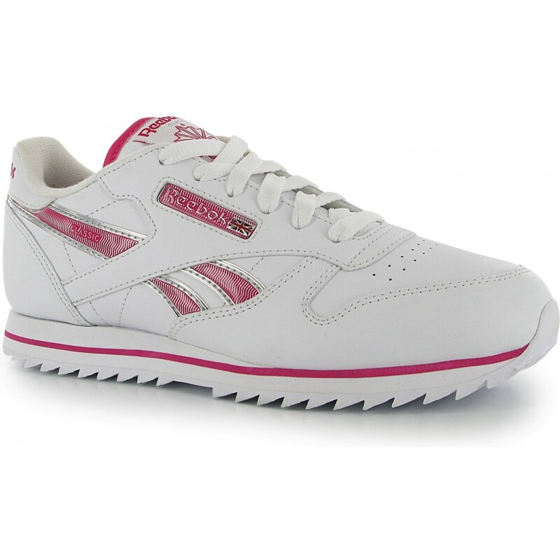 Reebok Classic Etched Junior Girls Trainers, white/candypink