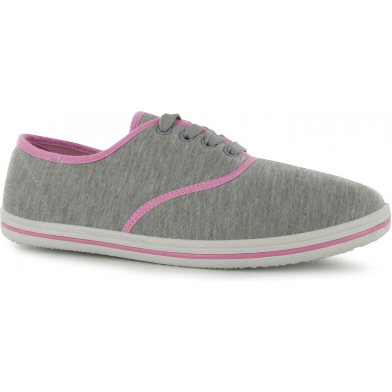 Slazenger Ladies Canvas Shoes, grey marl/pink
