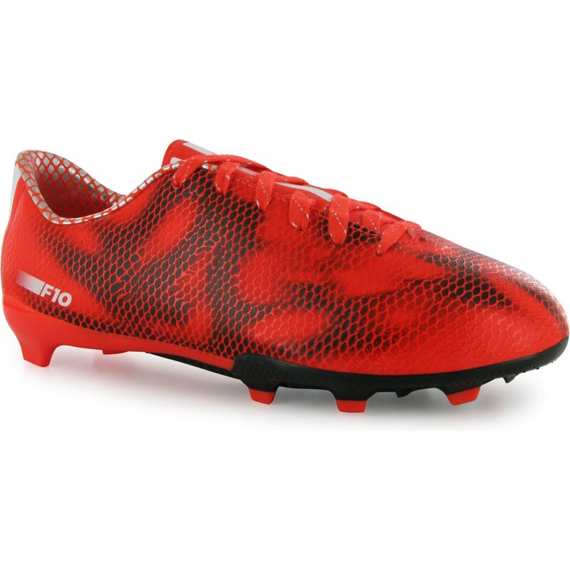 Adidas F10 FG Childrens Football Boots, solar red/white