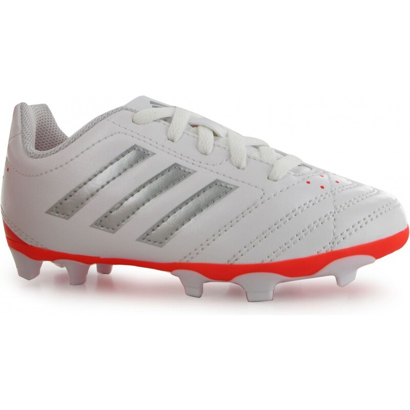 Adidas Goletto FG Childrens Football Boots, white/silver