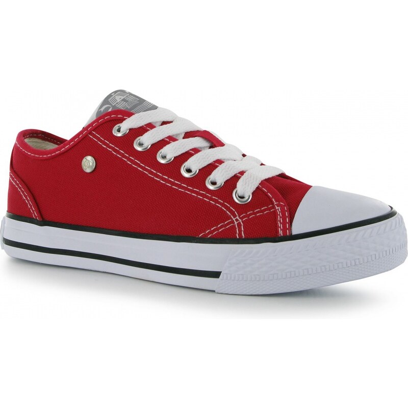 Dunlop Canvas Low Ladies Trainers, red/white