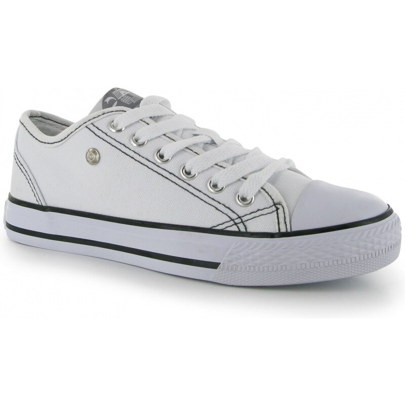 Dunlop Canvas Low Ladies Trainers, white/white