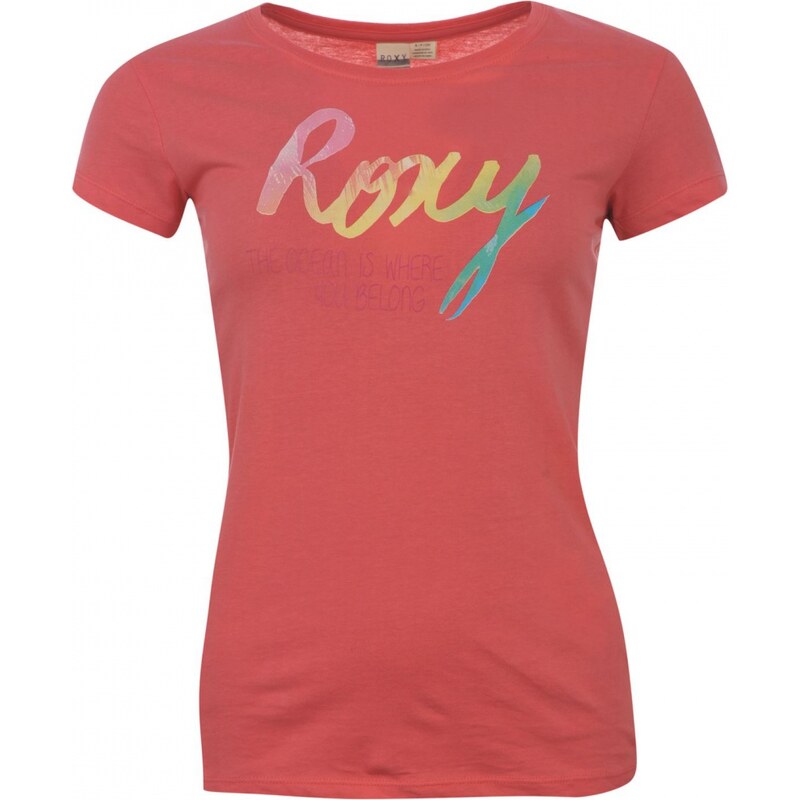Roxy Rainbow T Shirt Ladies, pink
