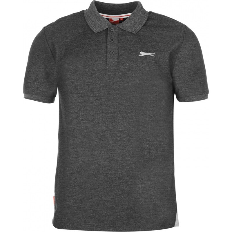 Slazenger Plain Polo Shirt Mens, charcoal marl