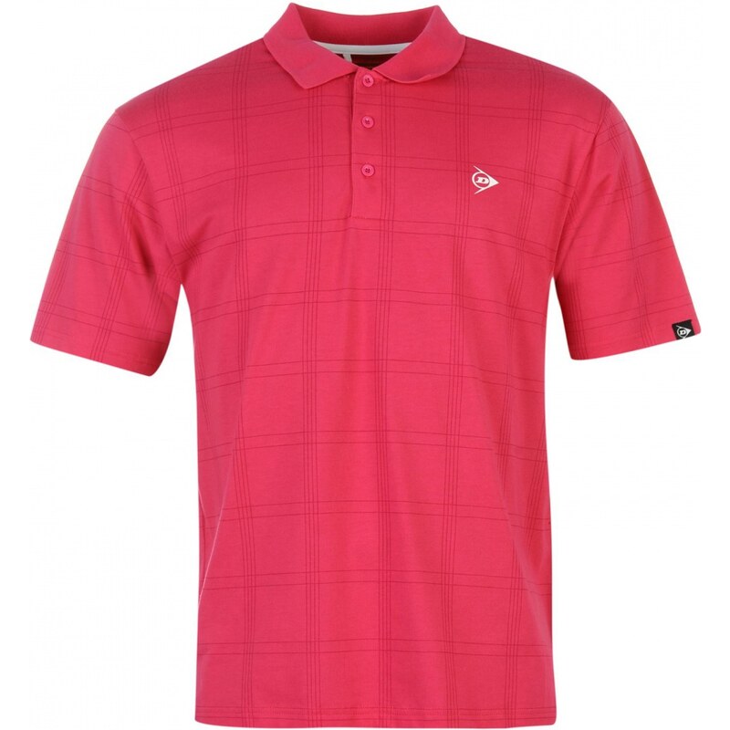 Dunlop Check Golf Polo Shirt Mens, pink