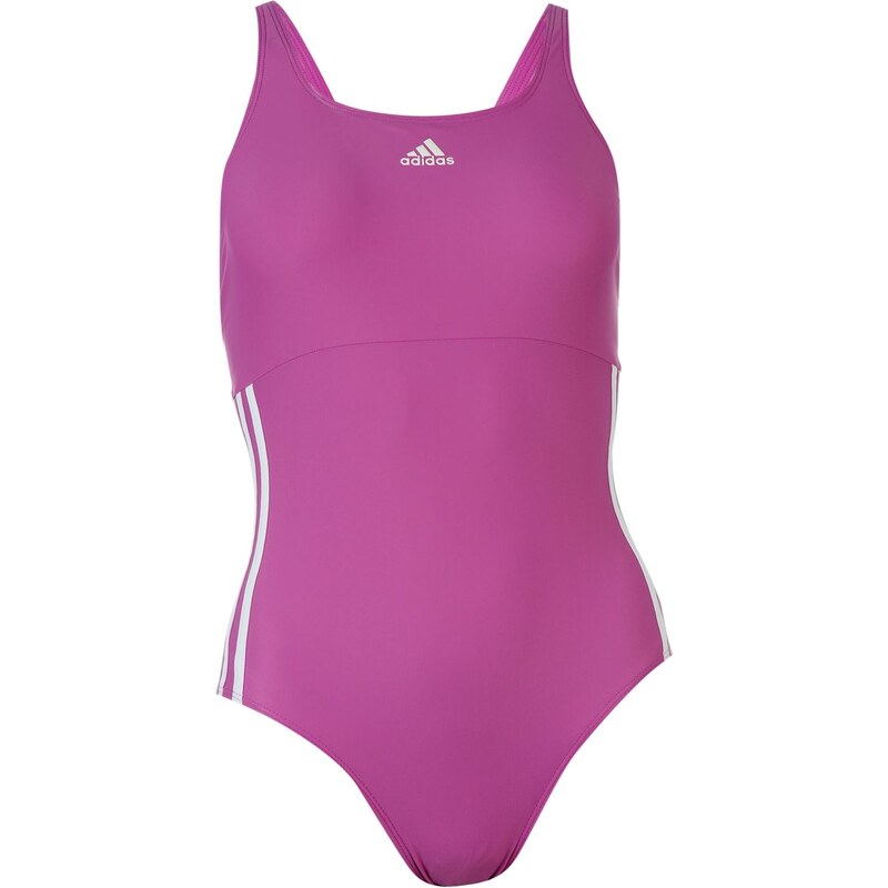 Adidas 3 Stripe Swimsuit Ladies, flash pink/wht