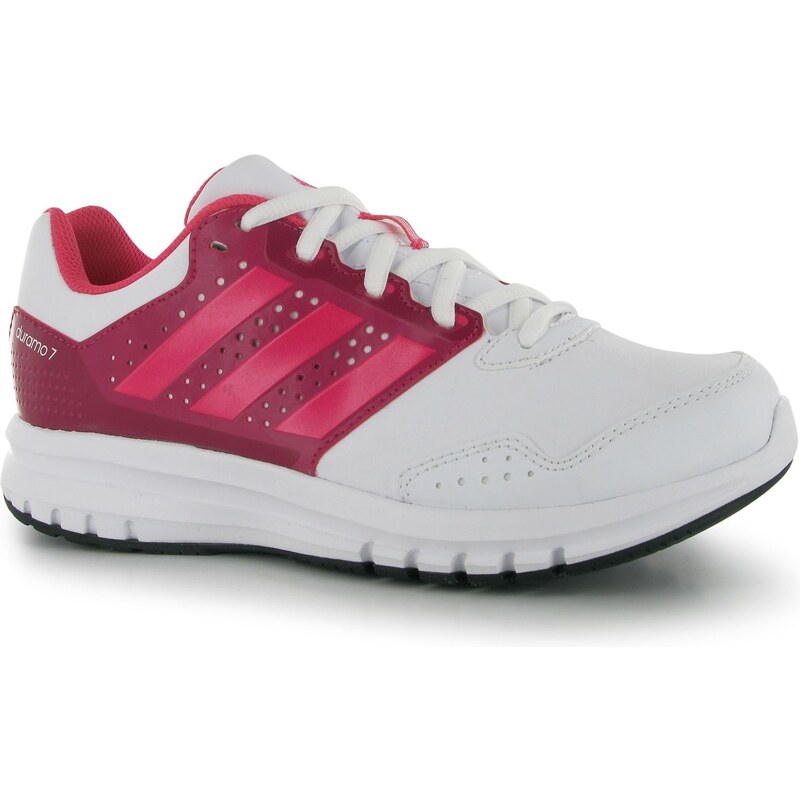 Adidas Duramo 7 Synthetic Junior Girls Trainers, white/pink