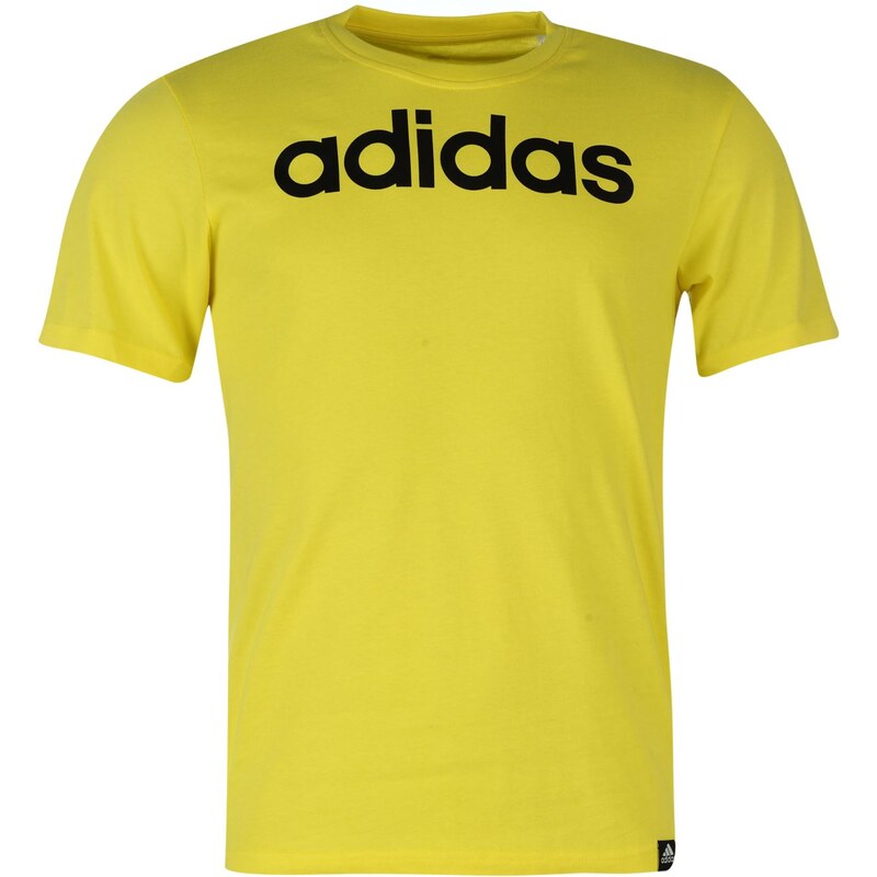 Adidas Linear Logo T Shirt Mens, brightyello/blk