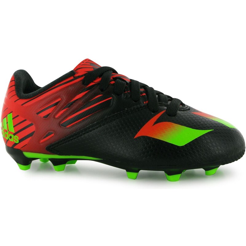 Adidas Messi 15.3 FG Childrens Football Boots, black/sol green
