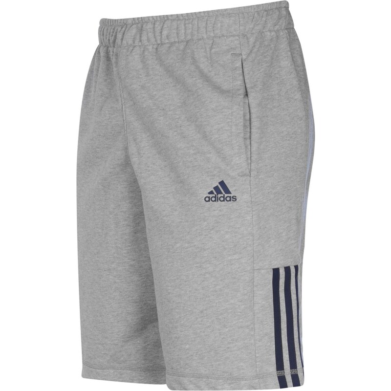 Adidas Three Stripe Shorts Mens, medgrey/navy