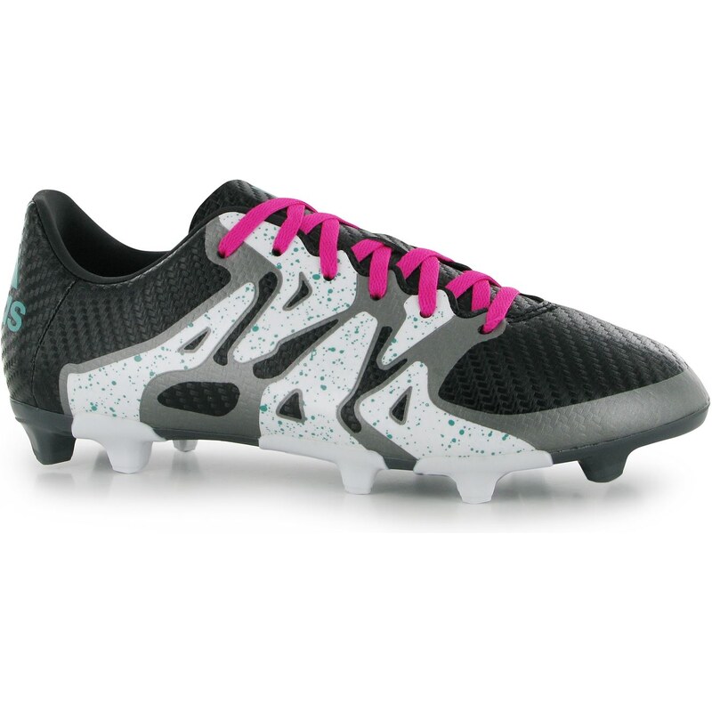 Adidas X 15.3 FG Junior Football Boots, black/shockmint