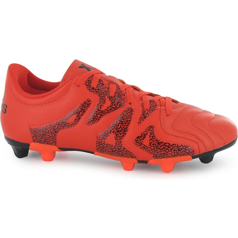 Adidas X 15.3 Leather FG Childrens Football Boots, bold orange