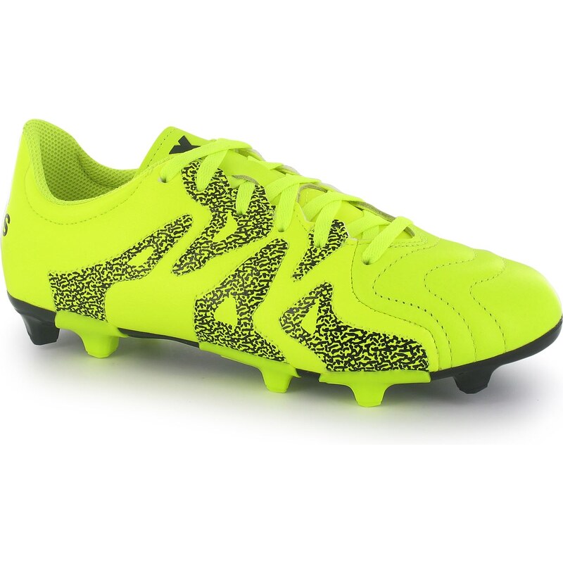 Adidas X 15.3 Leather FG Junior Football Boots, solar yellow