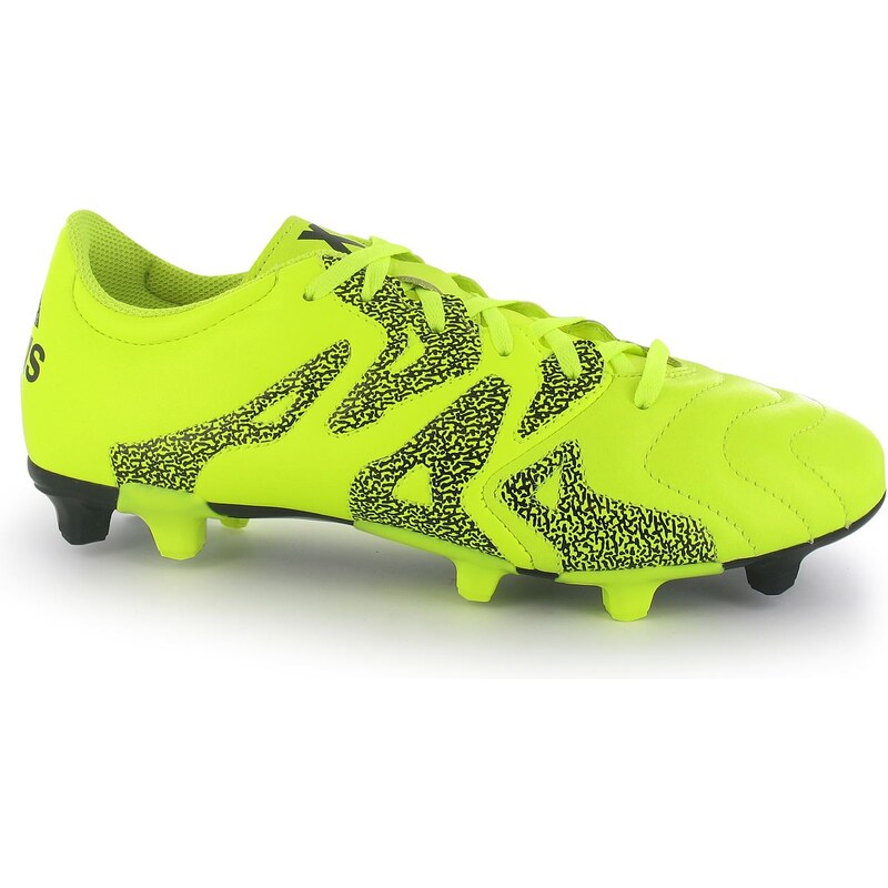 Adidas X 15.3 Leather FG Mens Football Boots, solar yellow