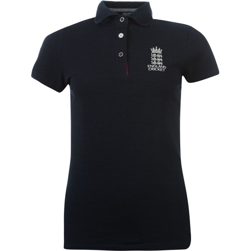 England Cricket Class Pique Polo Shirt Ladies, navy