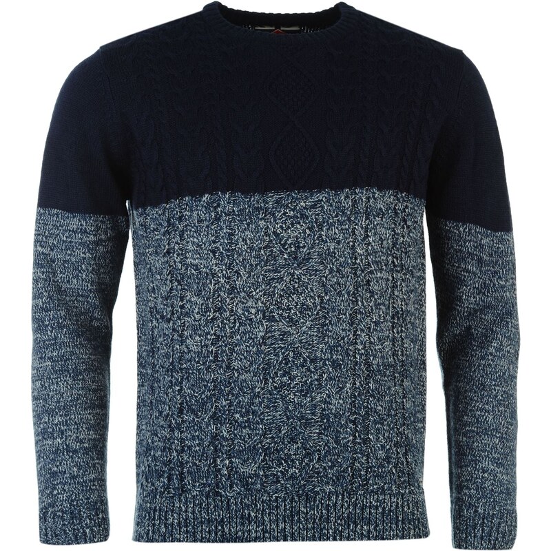Lee Cooper Cable Knitted Jumper Mens, blue/white