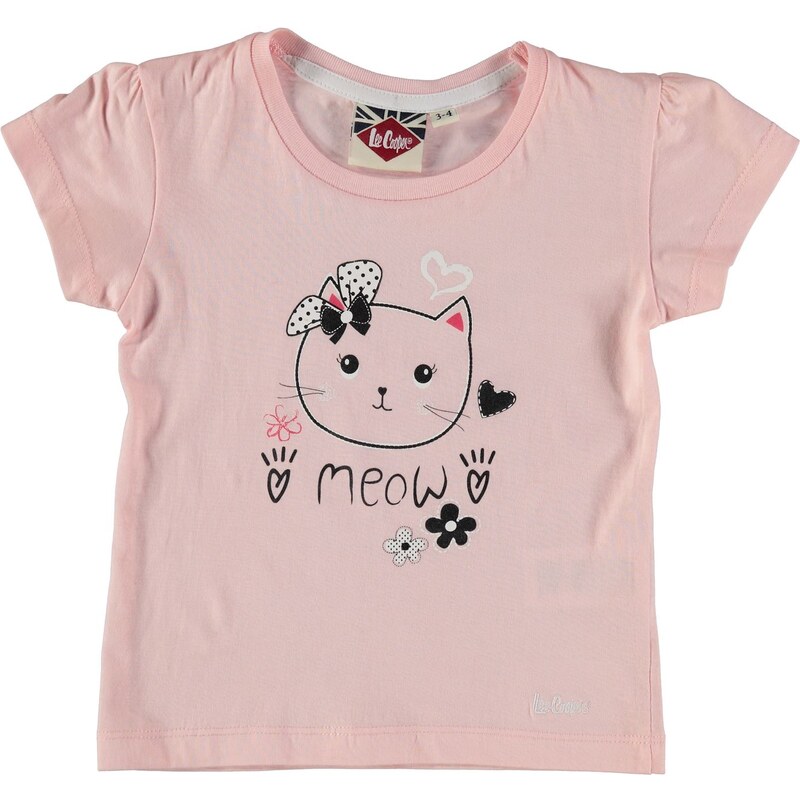 Lee Cooper Print T Shirt Infant Girls, light pink