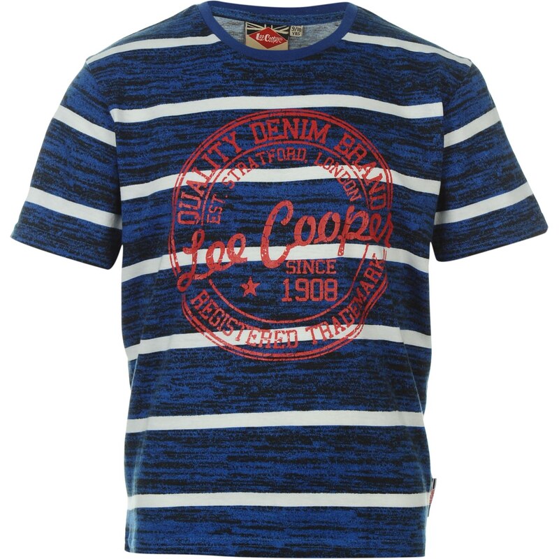 Triko Lee Cooper Tex All Over Print T Shirt dětské Navy Stripe