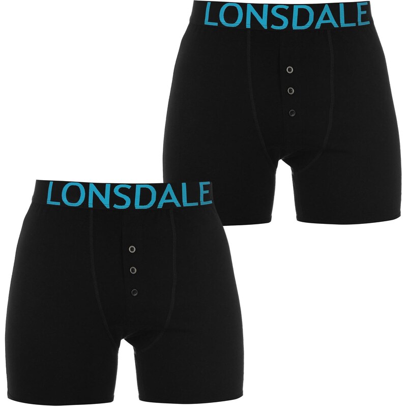 Boxerky Lonsdale 2 Pack Black/Brt Blue