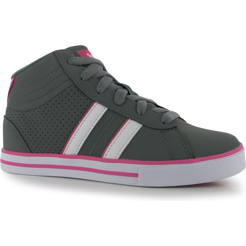Lonsdale Theydon Mid Girls Children Trainers, grey/cerise