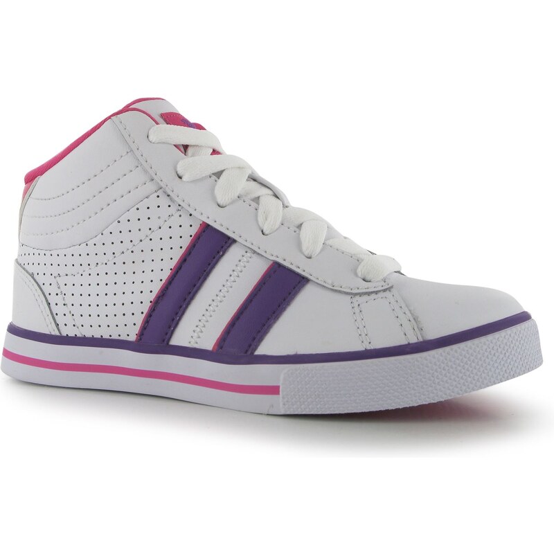 Lonsdale Theydon Mid Girls Children Trainers, wht/purp/cerise
