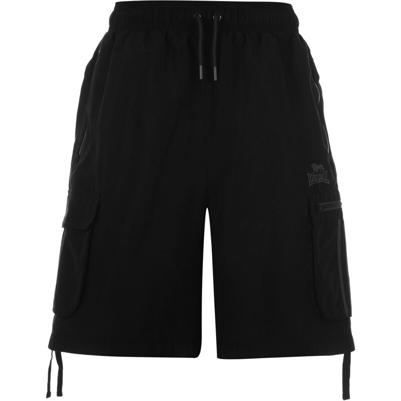 Lonsdale Two Stripe Cargo Shorts Mens, black/charcoal