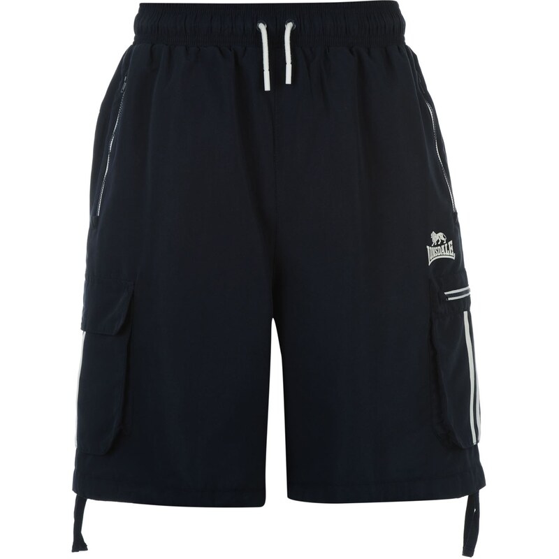 Lonsdale Two Stripe Cargo Shorts Mens, navy/white