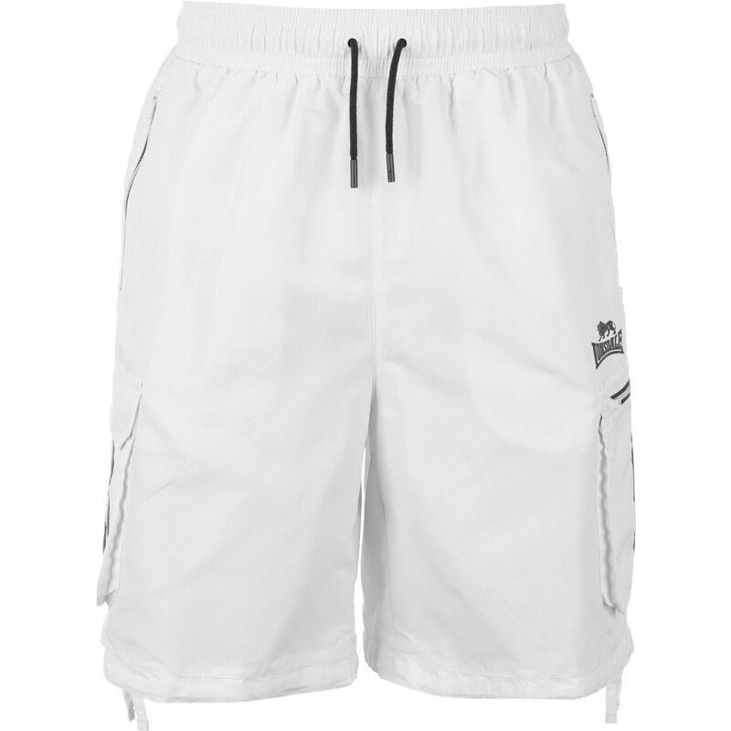 Lonsdale Two Stripe Cargo Shorts Mens, white/dkcharc