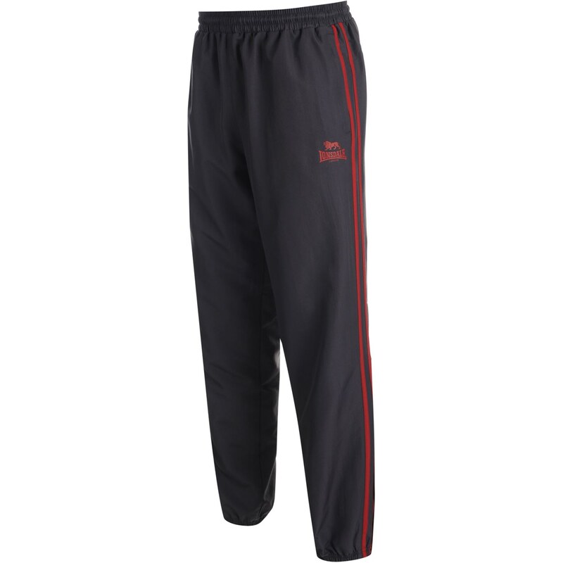 Lonsdale Two Stripe Woven Pants Mens, dkchar/red