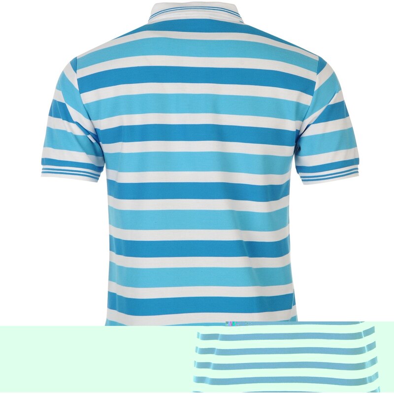 Lonsdale Yarn Dye Striped Polo Shirt Mens, navy/brgreen