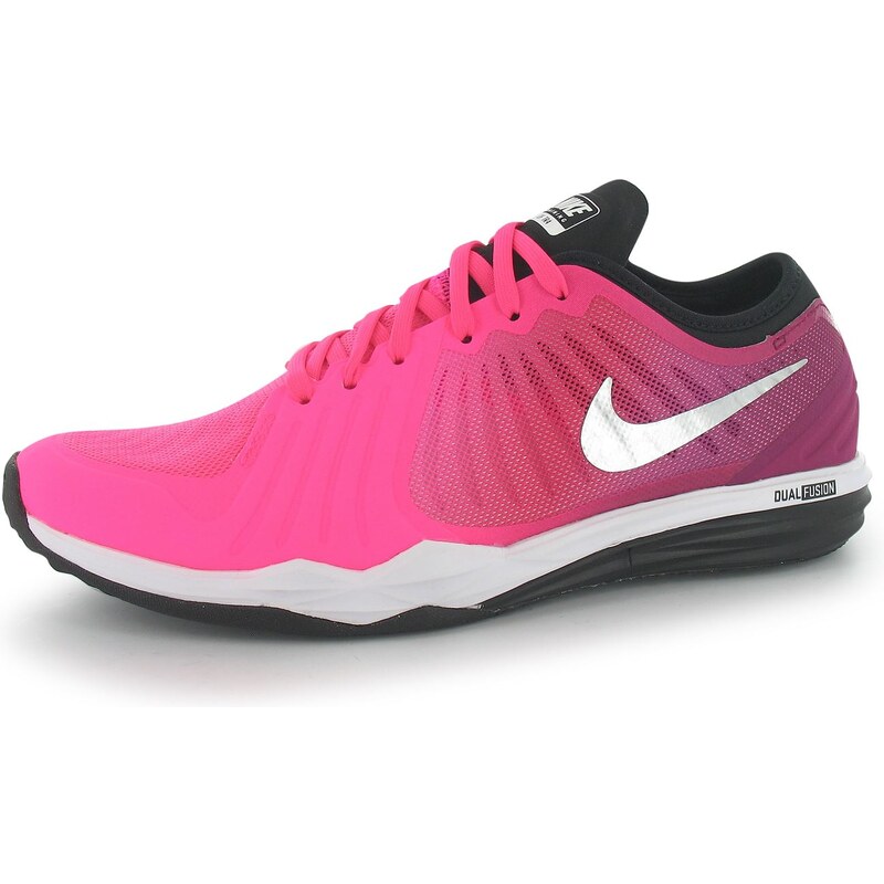 Nike Dual Fusion Print Ladies Training Shoes, pink/silver