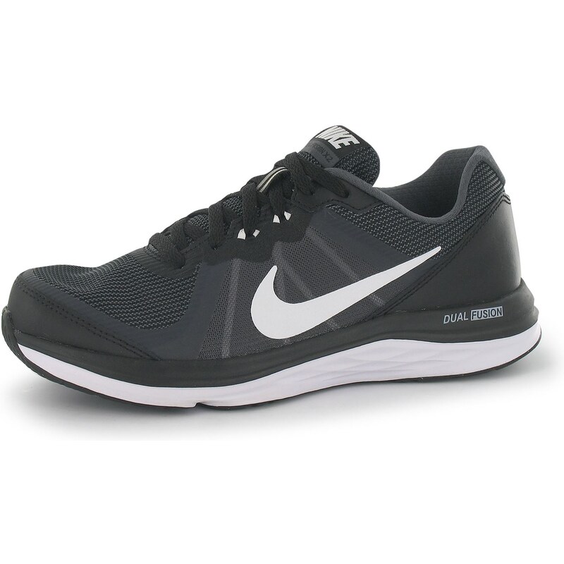 Nike Dual Fusion X Junior Running Shoes, black/white/gry