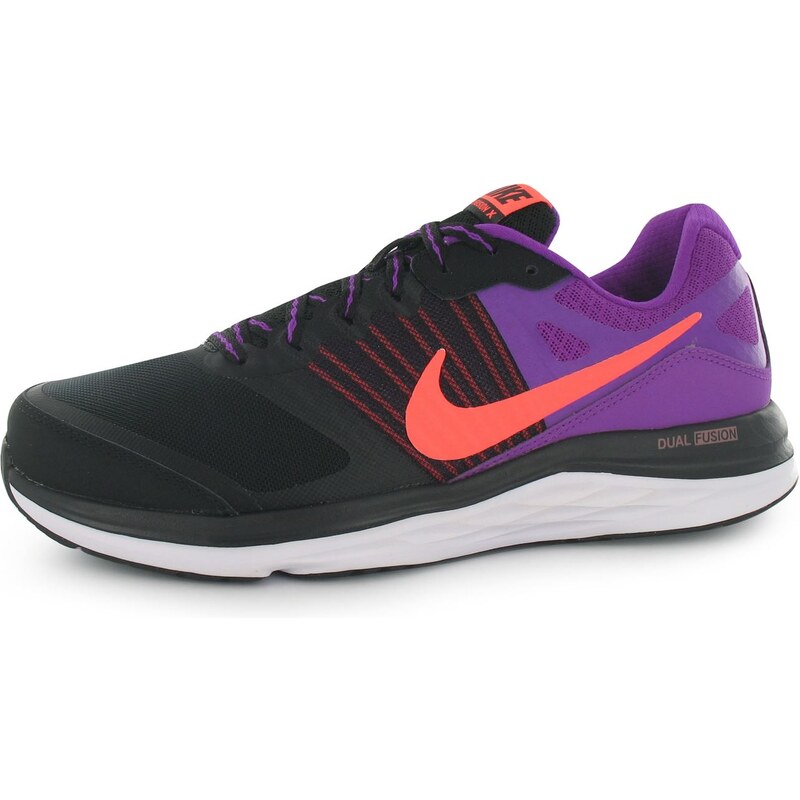 Nike Dual Fusion X Ladies Running Shoes, black/orng/prpl