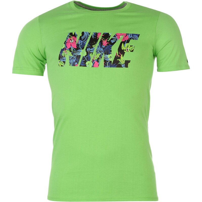 Nike Floral QTT T Shirt Mens, green