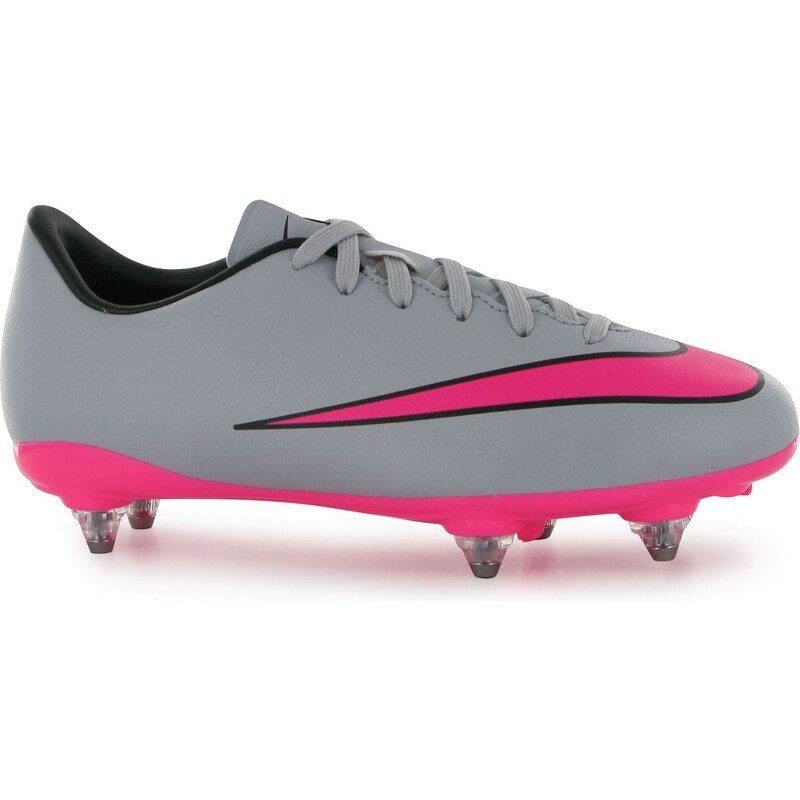 Nike Mercurial Victory SG Junior Football Boots, wolf grey/pink