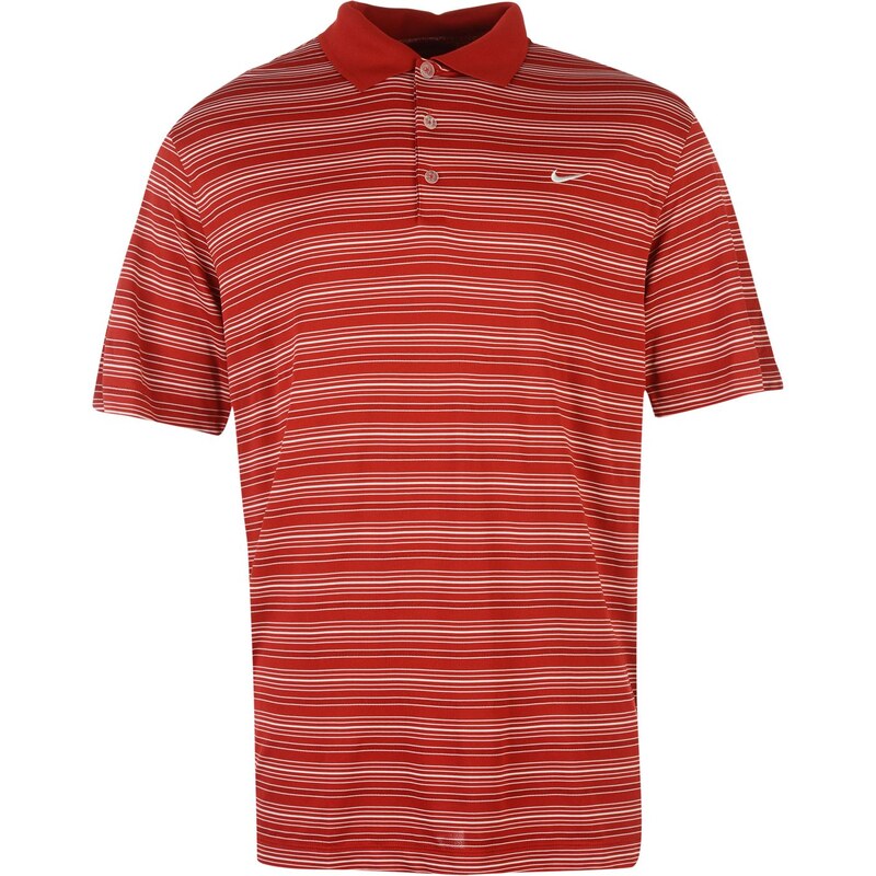 Nike Stripe Polo Top Mens, red