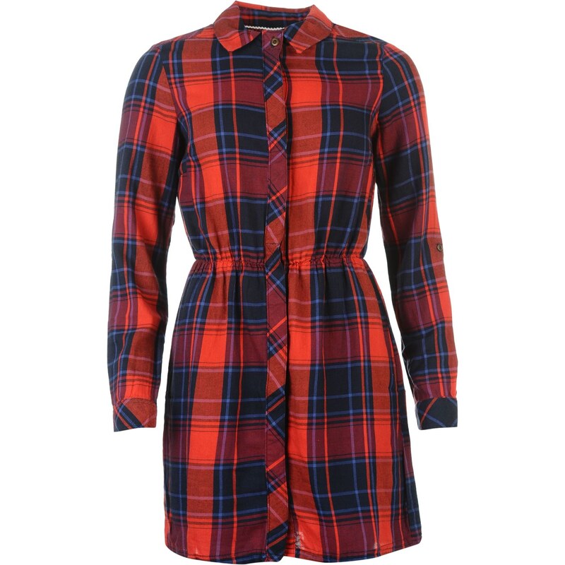 Only Samponi Shirt Dress, red/navy