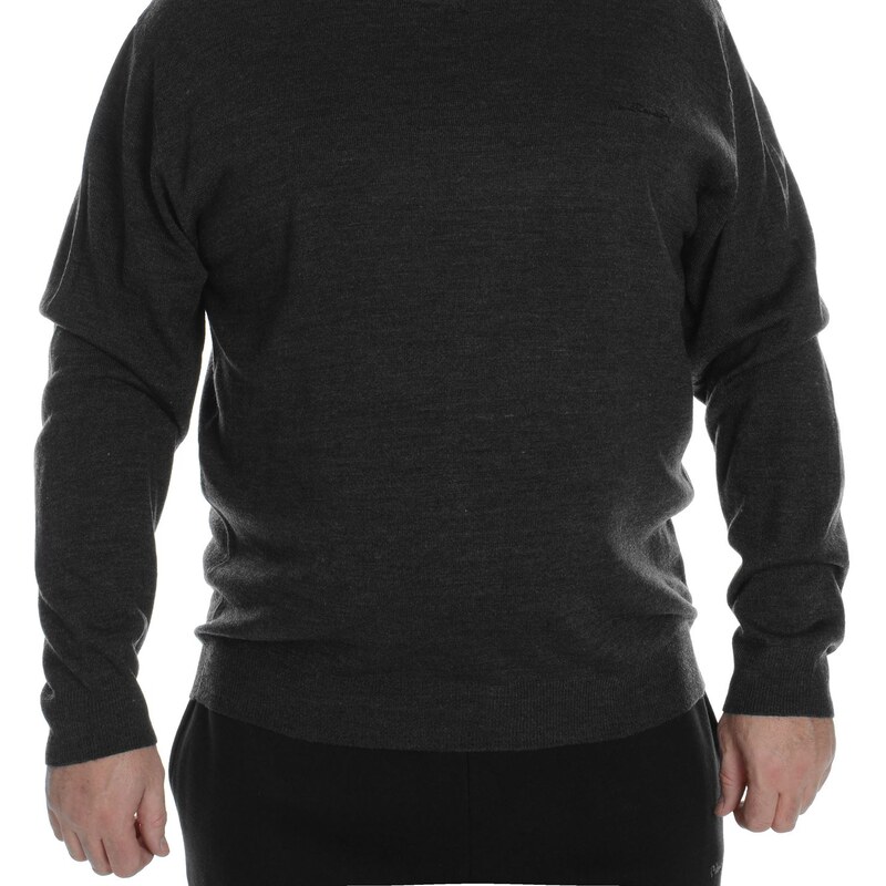 Pierre Cardin Extra Large Crew Knitted Jumper Mens, charcoal marl