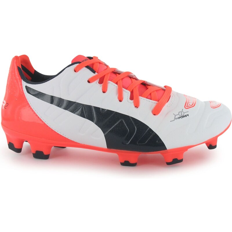 Puma EvoPower 2.2 Mens FG Football Boots, white/orange