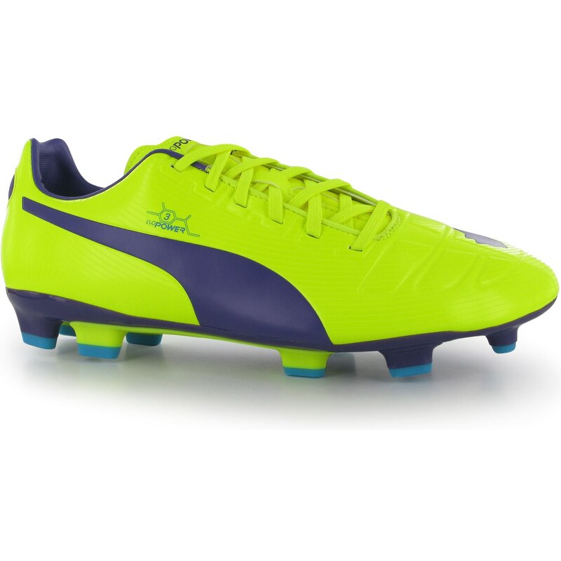 Puma evoPower 3 FG Mens Football Boots, yellow/purple