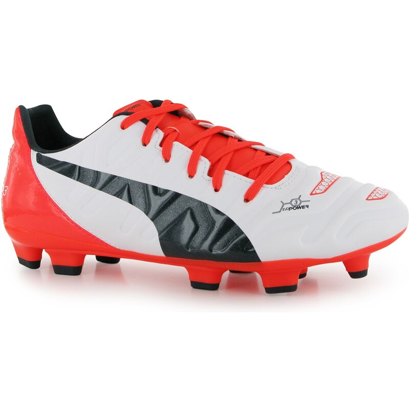 Puma EvoPower 3.2 Mens FG Football Boots, white/orange