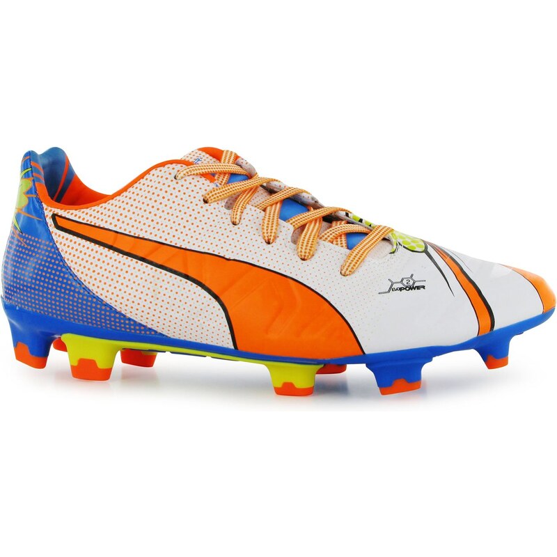 Puma evoPower Pop 2 FG Mens Football Boots, white/orange