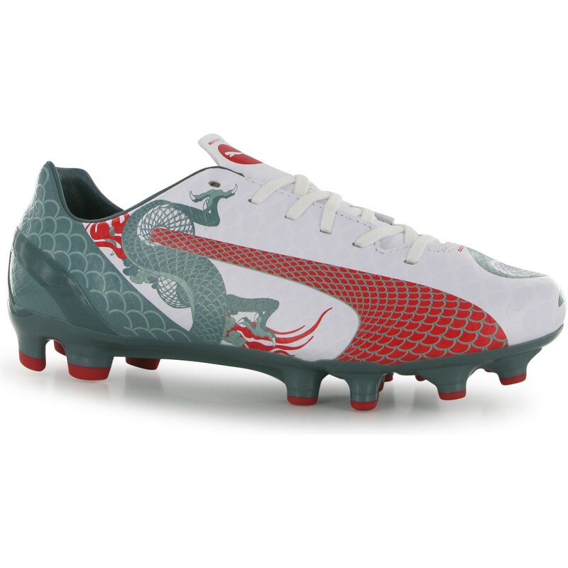 Puma evoSpeed 4.3 Graphic Firm Ground Football Boots Junior, white