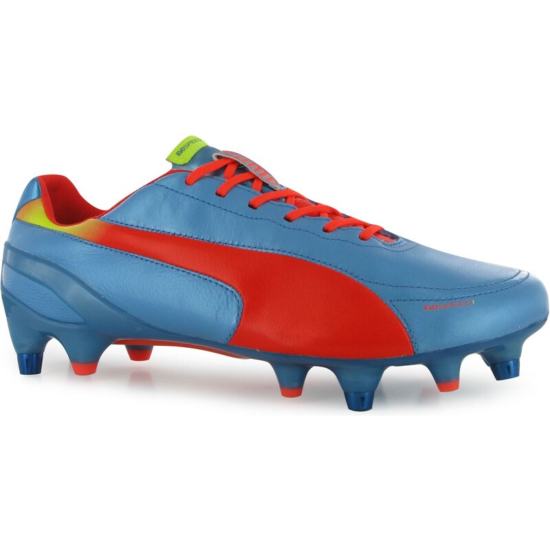 Puma L Evo Speed Mens Soft Ground Football Boots, blue/peach