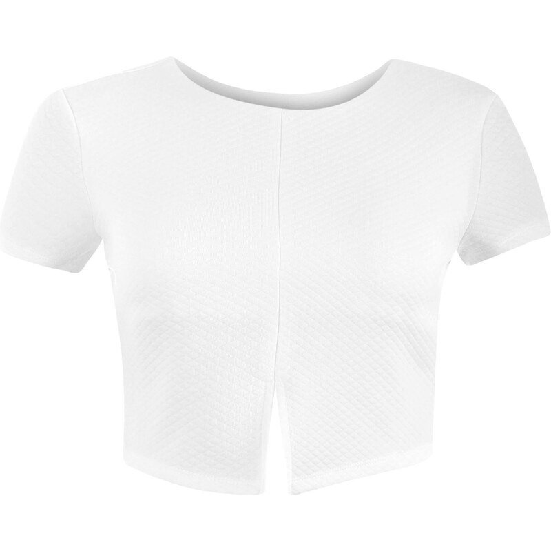 Rock and Rags Quilted Crop Top, white